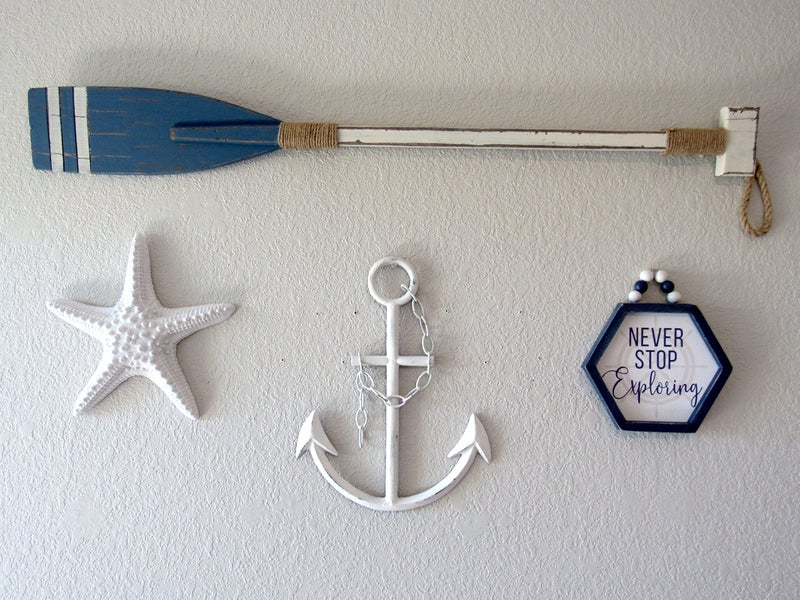 Wallcharmers Wall Charmers 16" Rustic Cast Iron Metal Anchor Wall Decor - Boat Anchor Farmhouse Decor - Handmade Nautical Decor (White) - Image 2